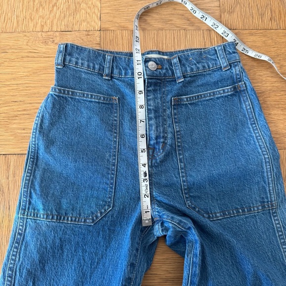 Madewell The 90s Straight Cargo Jeans Size 26 Blue High Rise Denim - Picture 10 of 12